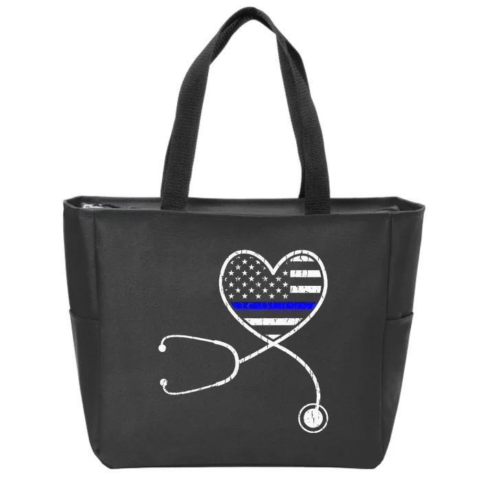 Police Wife Nurse Life Funny Police Officer Zip Tote Bag