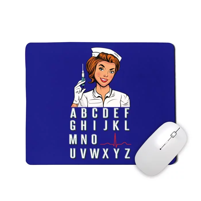 Pqrst Wave Nurse Pop Art Ekg Strip Nursing Student Gift Funny Gift Mousepad