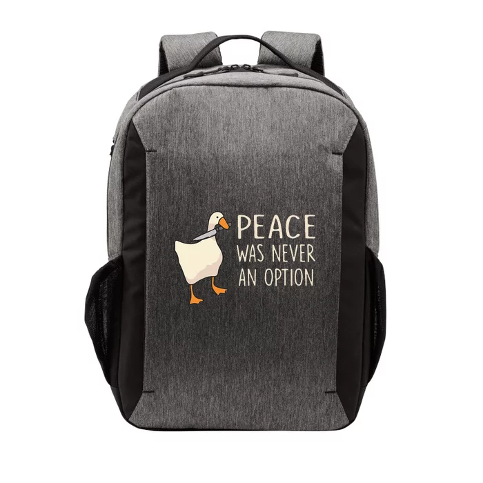 Peace Was Never An Option Funny Duck Quotes Sayings Humor Vector Backpack