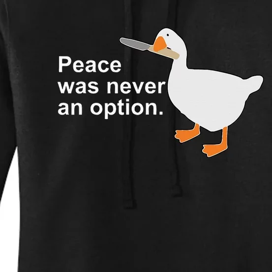 Peace Was Never An Option Funny Goose Apparel Women's Pullover Hoodie