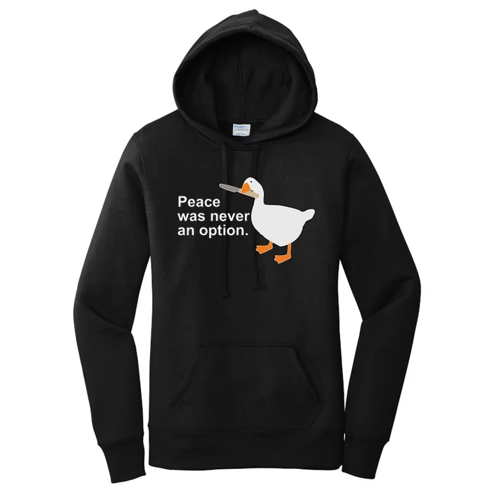 Peace Was Never An Option Funny Goose Apparel Women's Pullover Hoodie