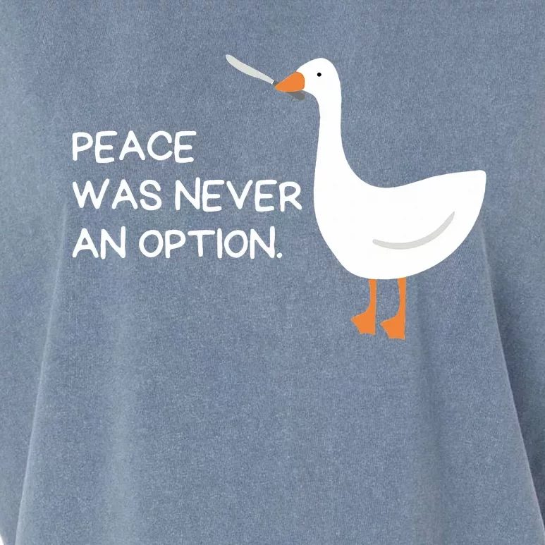 Peace Was Never An Option Angry Goose With Knife Garment-Dyed Women's Muscle Tee