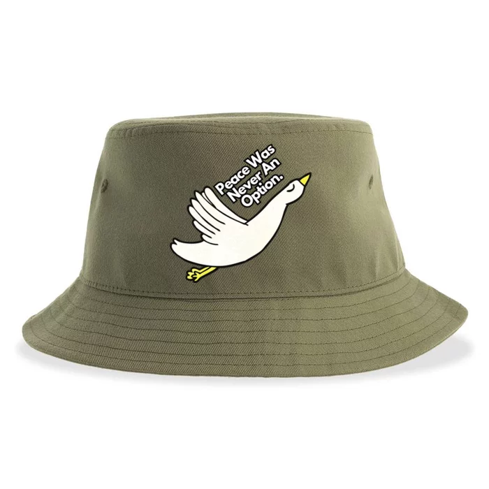 Peace Was Never An Option Funny Goose Sustainable Bucket Hat