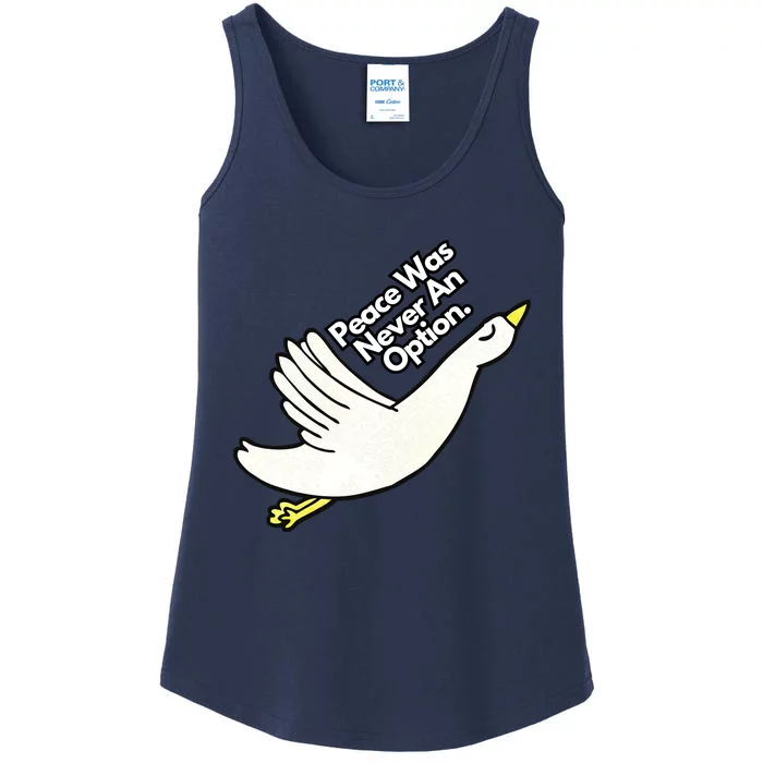 Peace Was Never An Option Funny Goose Ladies Essential Tank