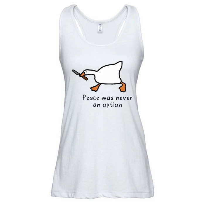 Peace Was Never An Option Funny Goose Ladies Essential Flowy Tank