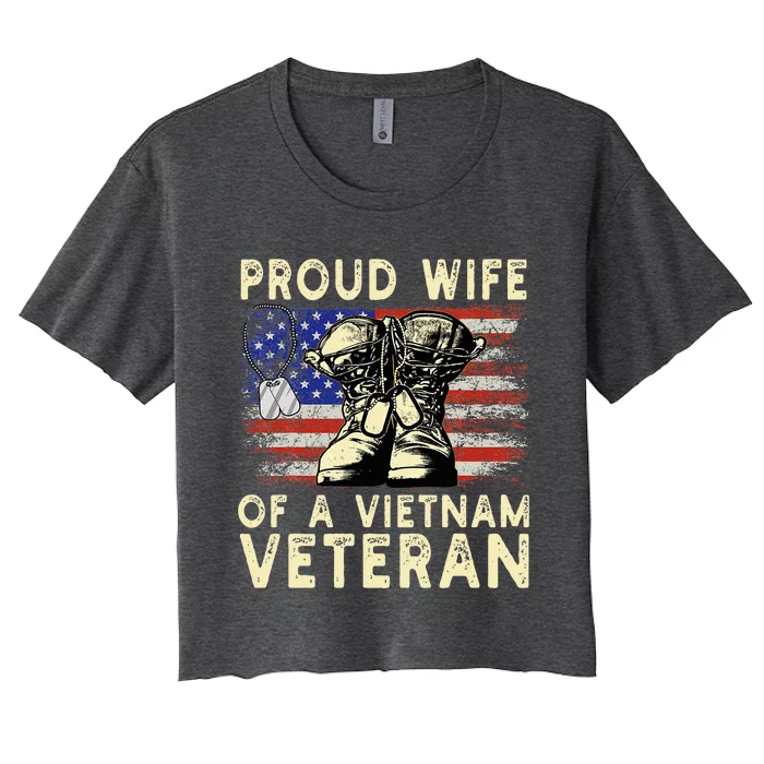 Proud Wife Of Vietnam Veteran Us Women's Crop Top Tee