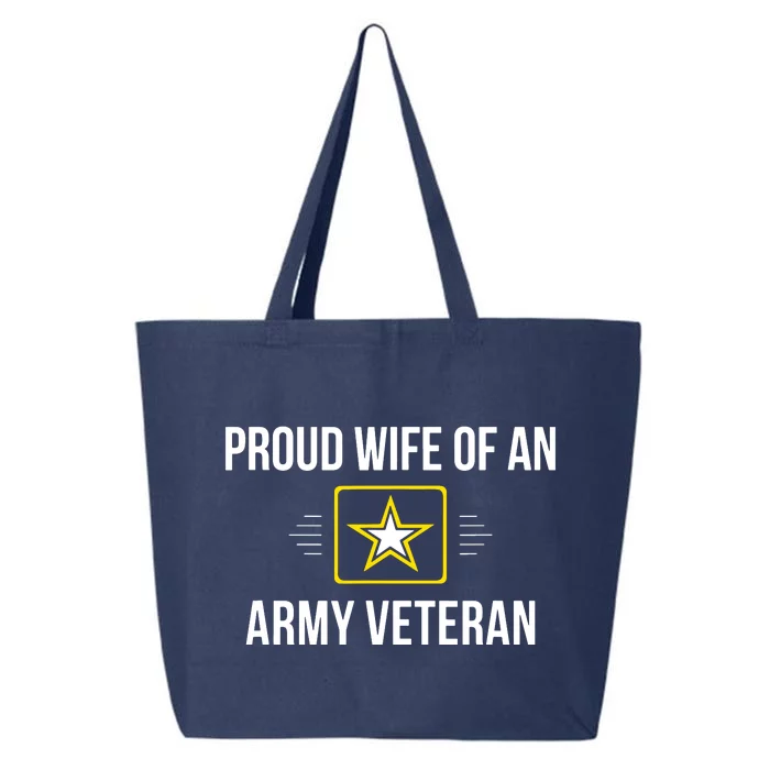 Proud Wife Of An Army Veteran 25L Jumbo Tote