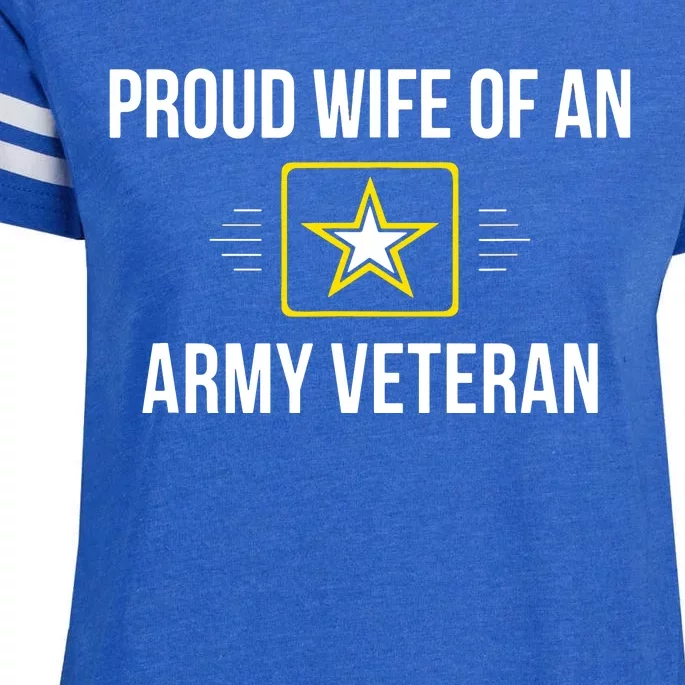 Proud Wife Of An Army Veteran Enza Ladies Jersey Football T-Shirt