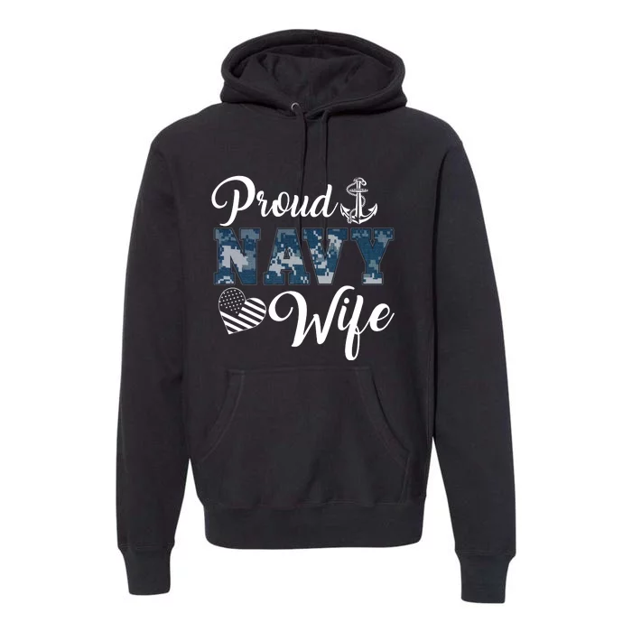 Proud Wife Of A Sailor Sailor Wife Love My Sailor Premium Hoodie