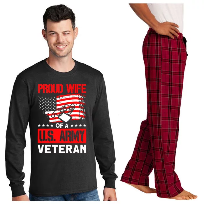 Proud Wife Of A U.S. Army Veteran Soldier Wife Premium Long Sleeve Pajama Set