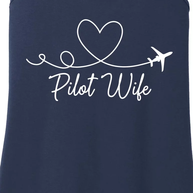 Pilot Wife Of A Pilot Wife Airplane Pilot Wife Heart Ladies Essential Tank