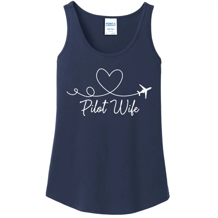 Pilot Wife Of A Pilot Wife Airplane Pilot Wife Heart Ladies Essential Tank