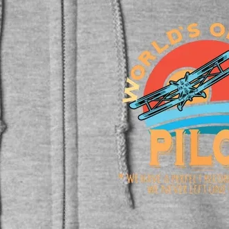 Pilot Worlds Okayest Pilot Design Full Zip Hoodie