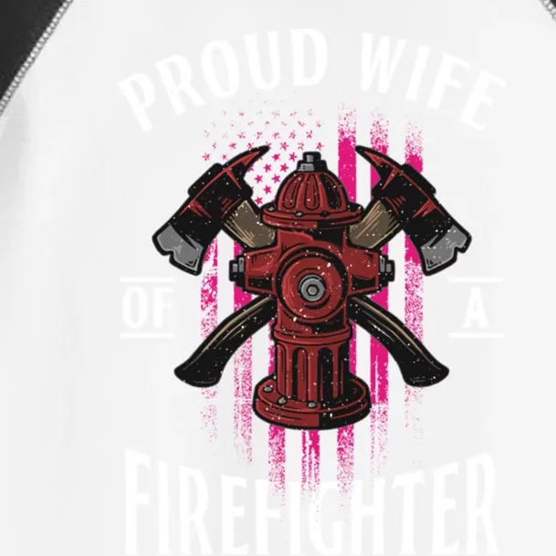 Proud Wife Of A Firefighter Funny Fires Partner Spouse Cute Gift Toddler Fine Jersey T-Shirt