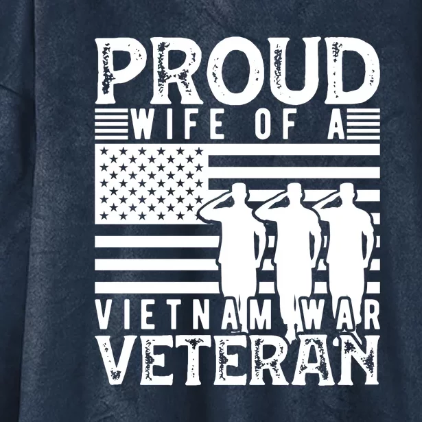 Proud Wife Of A Vietnam War Veteran Memorial Day Gift Hooded Wearable Blanket