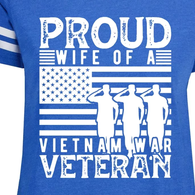 Proud Wife Of A Vietnam War Veteran Memorial Day Gift Enza Ladies Jersey Football T-Shirt