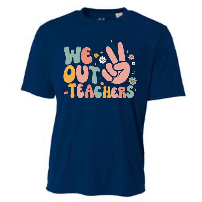 Peace We Out Teacher Happy Last Day Of School Teacher Summer Cooling Performance Crew T-Shirt