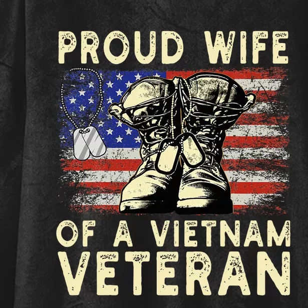 Proud Wife Of Vietnam Veteran Us Veterans Day Hooded Wearable Blanket