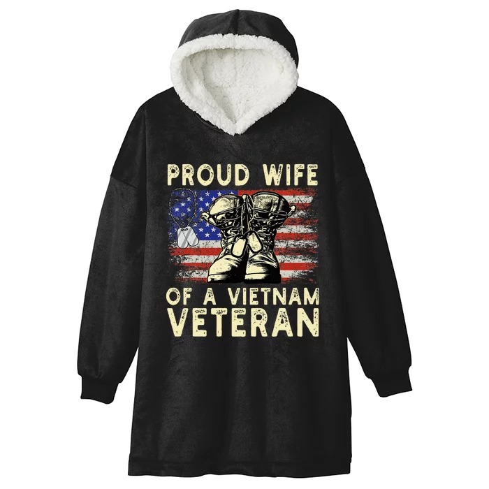 Proud Wife Of Vietnam Veteran Us Veterans Day Hooded Wearable Blanket