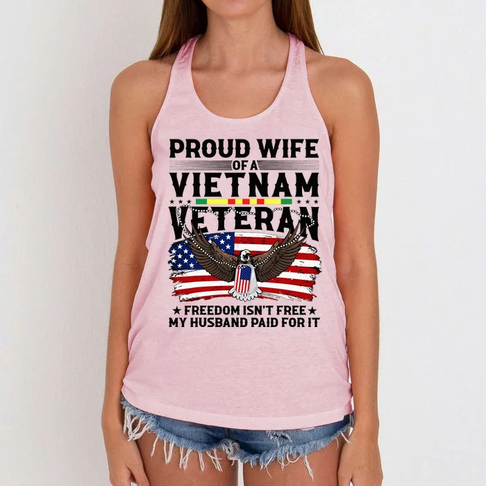 Proud Wife Of A Viet Nam Veteran Women's Knotted Racerback Tank