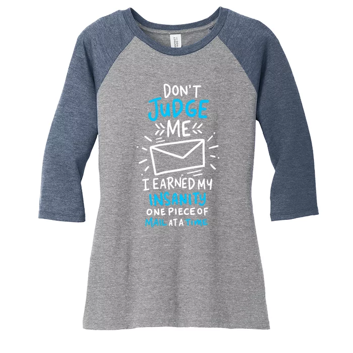 Postal Worker Or Mail Carrier Dont Judge Me Women's Tri-Blend 3/4-Sleeve Raglan Shirt