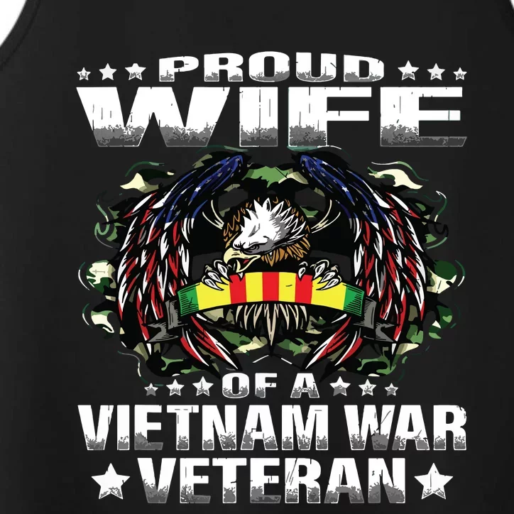 Proud Wife Of A Vietnam War Veteran Military Vets Spouse Performance Tank