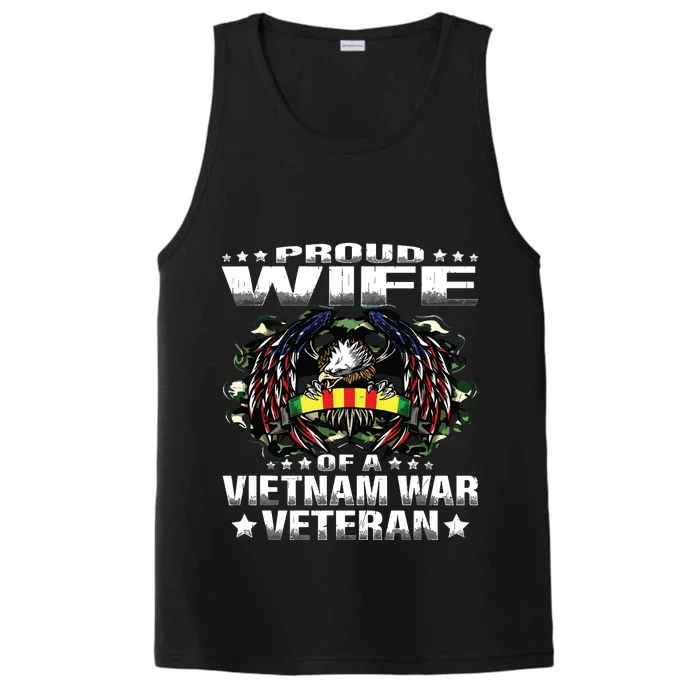 Proud Wife Of A Vietnam War Veteran Military Vets Spouse Performance Tank