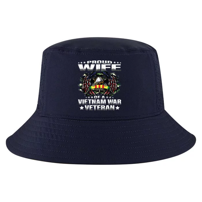 Proud Wife Of A Vietnam War Veteran Military Vets Spouse Cool Comfort Performance Bucket Hat