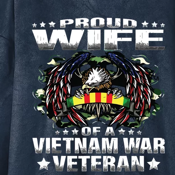 Proud Wife Of A Vietnam War Veteran Military Vets Spouse Hooded Wearable Blanket