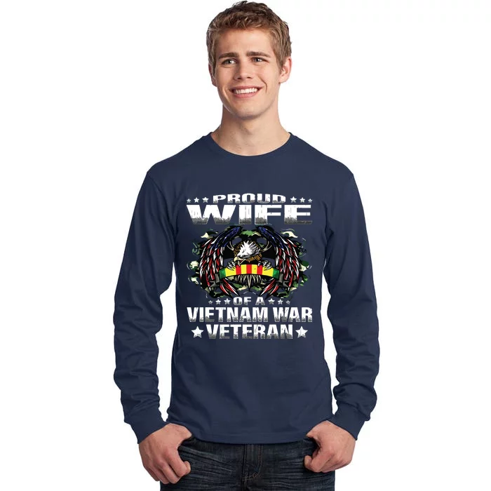 Proud Wife Of A Vietnam War Veteran Military Vets Spouse Tall Long Sleeve T-Shirt