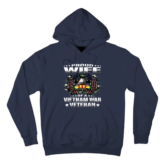 Proud Wife Of A Vietnam War Veteran Military Vets Spouse Tall Hoodie