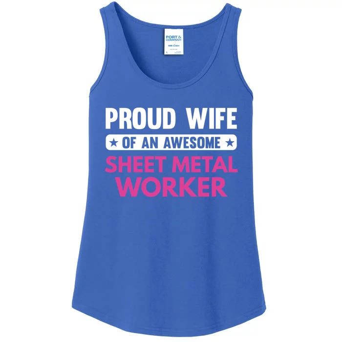 Proud Wife Of An Awesome Sheet Metal Worker Great Gift Ladies Essential Tank