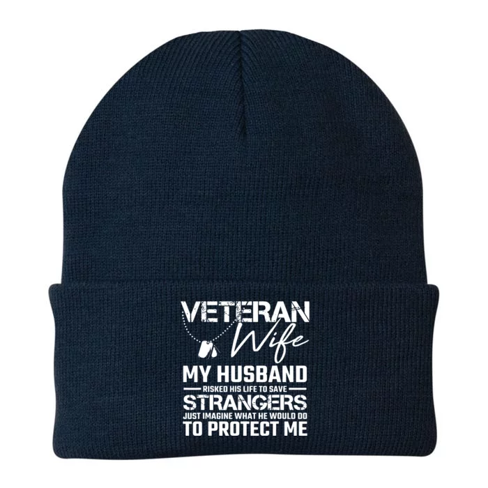 Proud Wife Of A U.S. Army Veteran, Veterans Day Gift Knit Cap Winter Beanie