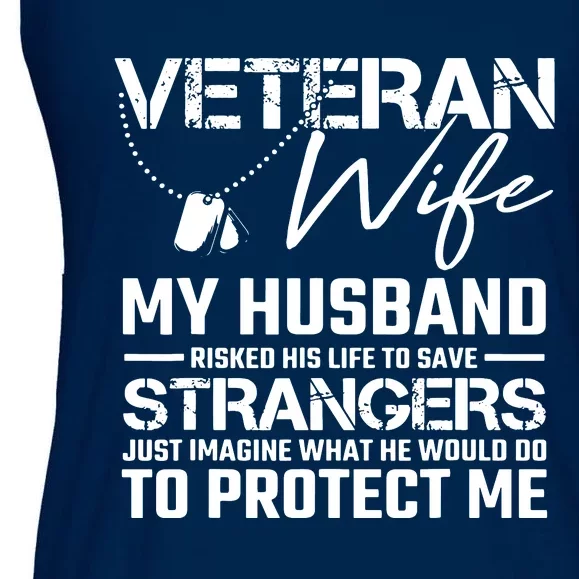 Proud Wife Of A U.S. Army Veteran, Veterans Day Gift Ladies Essential Flowy Tank