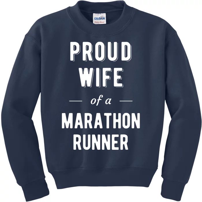 Proud Wife Of A Marathon Runner Kids Sweatshirt