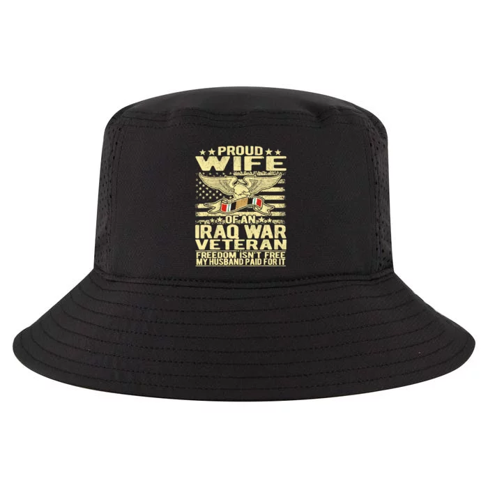 Proud Wife Of An Iraq Veteran Military Veterans Spouse Gift Cool Comfort Performance Bucket Hat