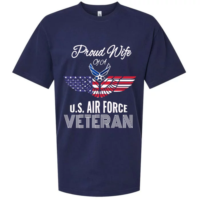 Proud Wife Of US Air Force Veteran Patriotic Military Spouse Sueded Cloud Jersey T-Shirt