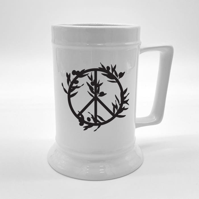 Peace With Olive Branches Fundraiser For Palestine Family Front & Back Beer Stein