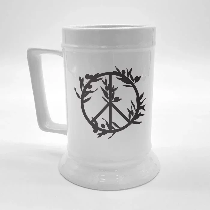 Peace With Olive Branches Fundraiser For Palestine Family Front & Back Beer Stein