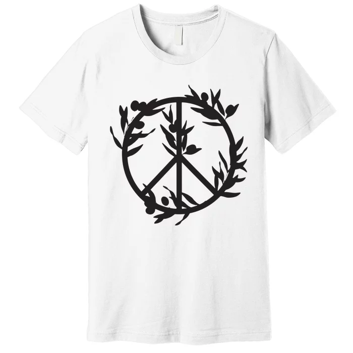 Peace With Olive Branches Fundraiser For Palestine Family Premium T-Shirt