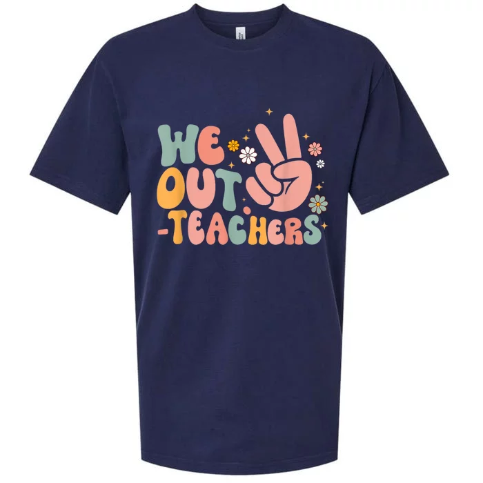 Peace We Out Teacher Happy Last Day Of School Teacher Summer Sueded Cloud Jersey T-Shirt