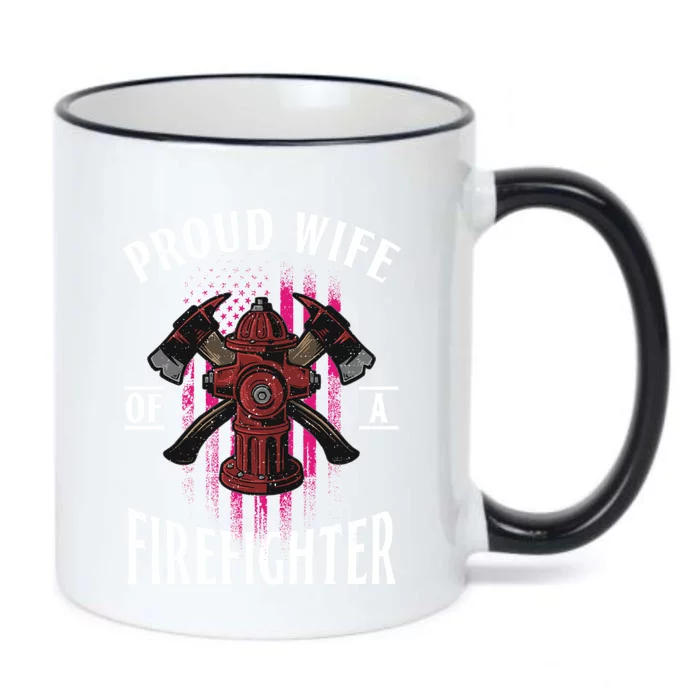 Proud Wife Of A Firefighter Funny Fire's Partner Spouse Funny Gift Black Color Changing Mug