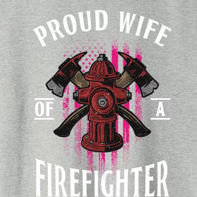 Proud Wife Of A Firefighter Funny Fire's Partner Spouse Funny Gift Women's Crop Top Tee