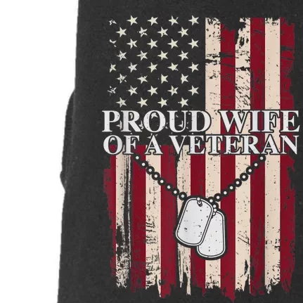 Proud Wife Of A Veteran Gifts For Veterans Day Military Wife Doggie 3-End Fleece Hoodie