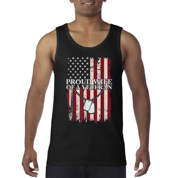 Proud Wife Of A Veteran Gifts For Veterans Day Military Wife Tank Top