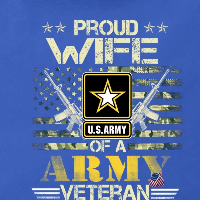 Proud Wife Of A Army Veteran American Flag Military Gift Zip Tote Bag