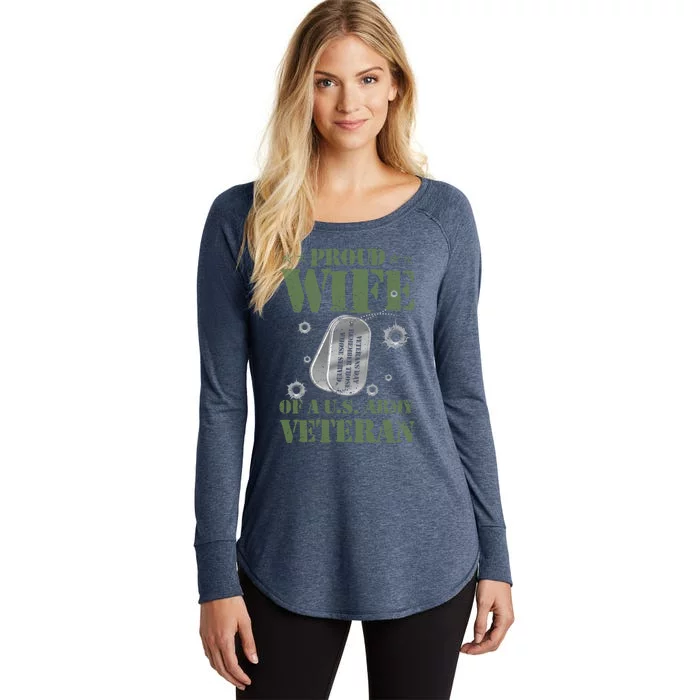 Proud Wife Of A U S Army Veteran Veterans Day Gift Women's Perfect Tri Tunic Long Sleeve Shirt