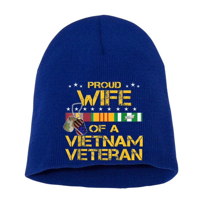 Proud Wife Of A Vietnam Veteran My Husband Is A Hero Gift Short Acrylic Beanie