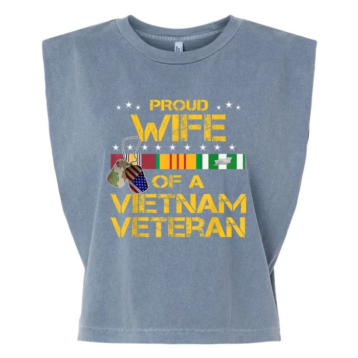 Proud Wife Of A Vietnam Veteran My Husband Is A Hero Gift Garment-Dyed Women's Muscle Tee