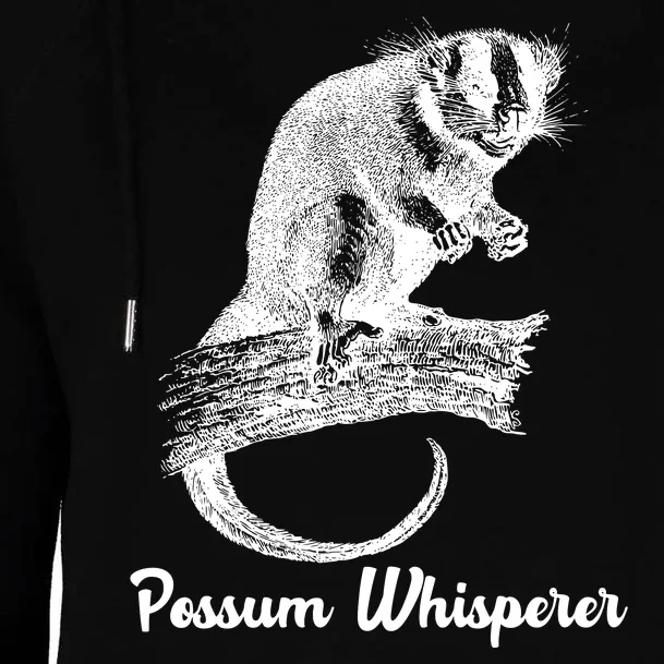 Possum Whisperer, Opossum Lover Womens Funnel Neck Pullover Hood